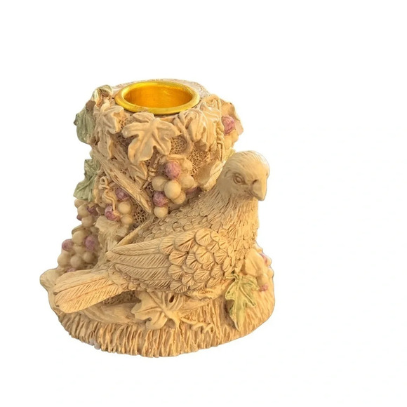 Vintage Giftcraft Pheasant Grapes Candle Holders for Tapers PAIR - Picture 7 of 8